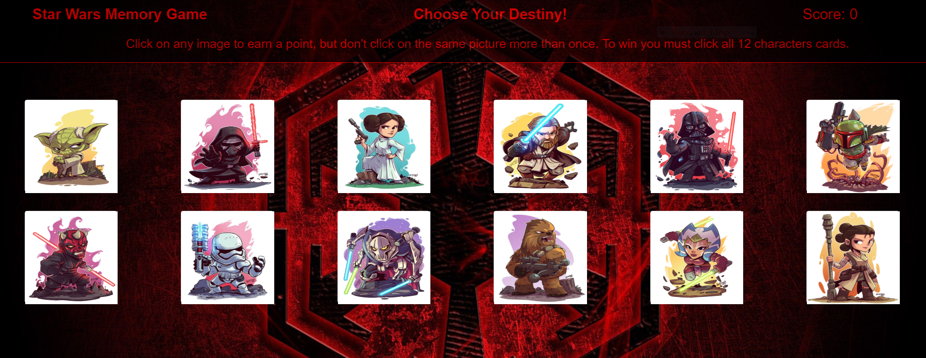Star Wars Memory Game
