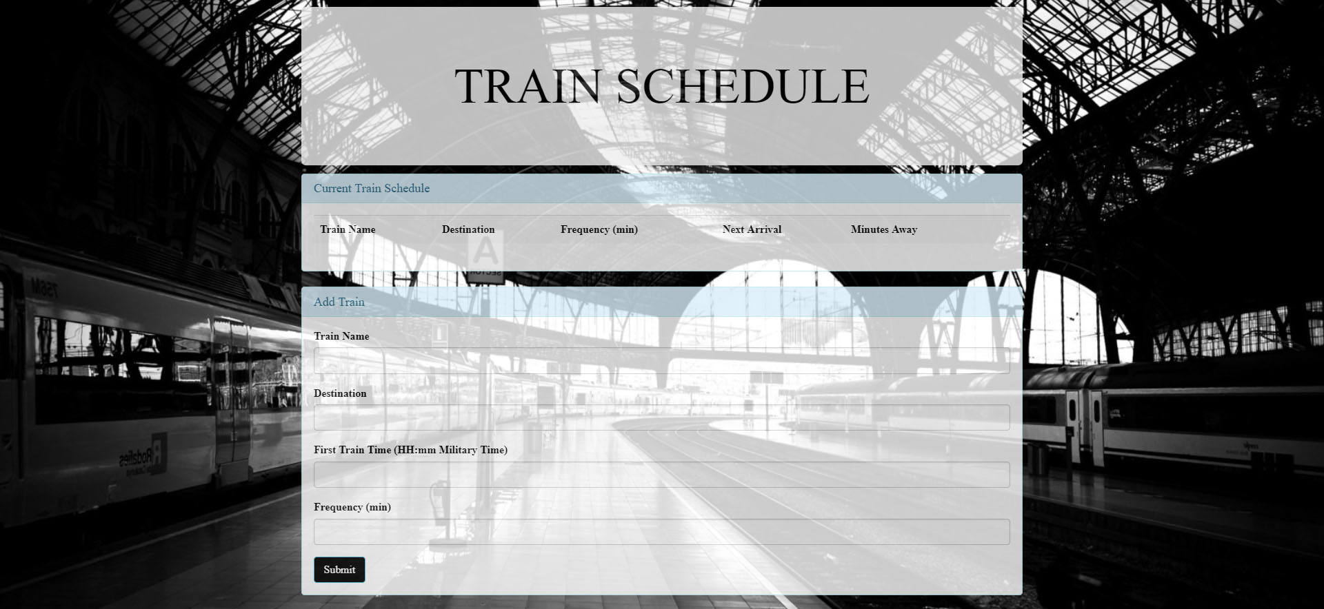 Train Scheduler
